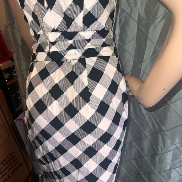NWT Sz 2 WHITE HOUSE BLACK MARKET GINGHAM SHEATH DRESS, REMOVABLE BELT - Picture 7 of 12